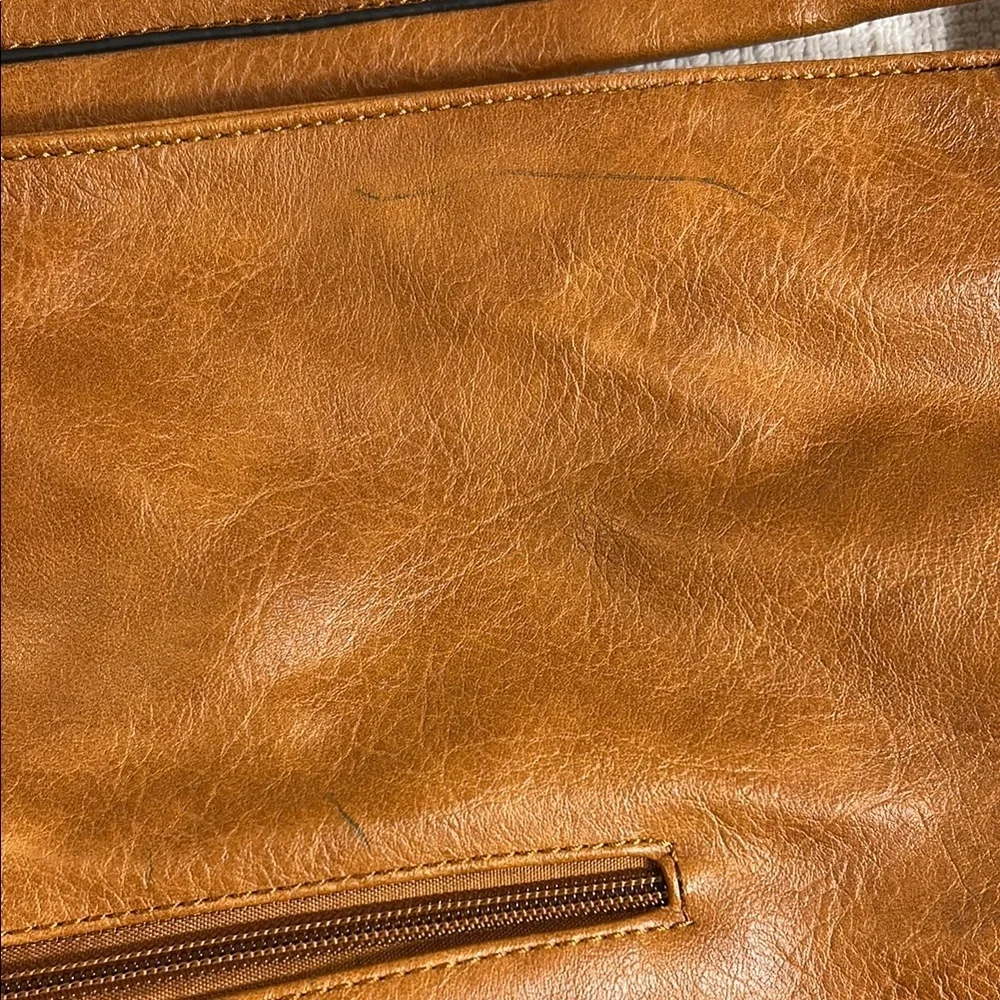Faux Leather Shoulder Bag with Matching Wallet